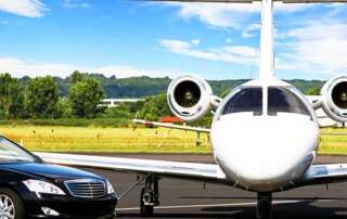 Airplane and Limosine representing Executive Protection and being a bodyguard