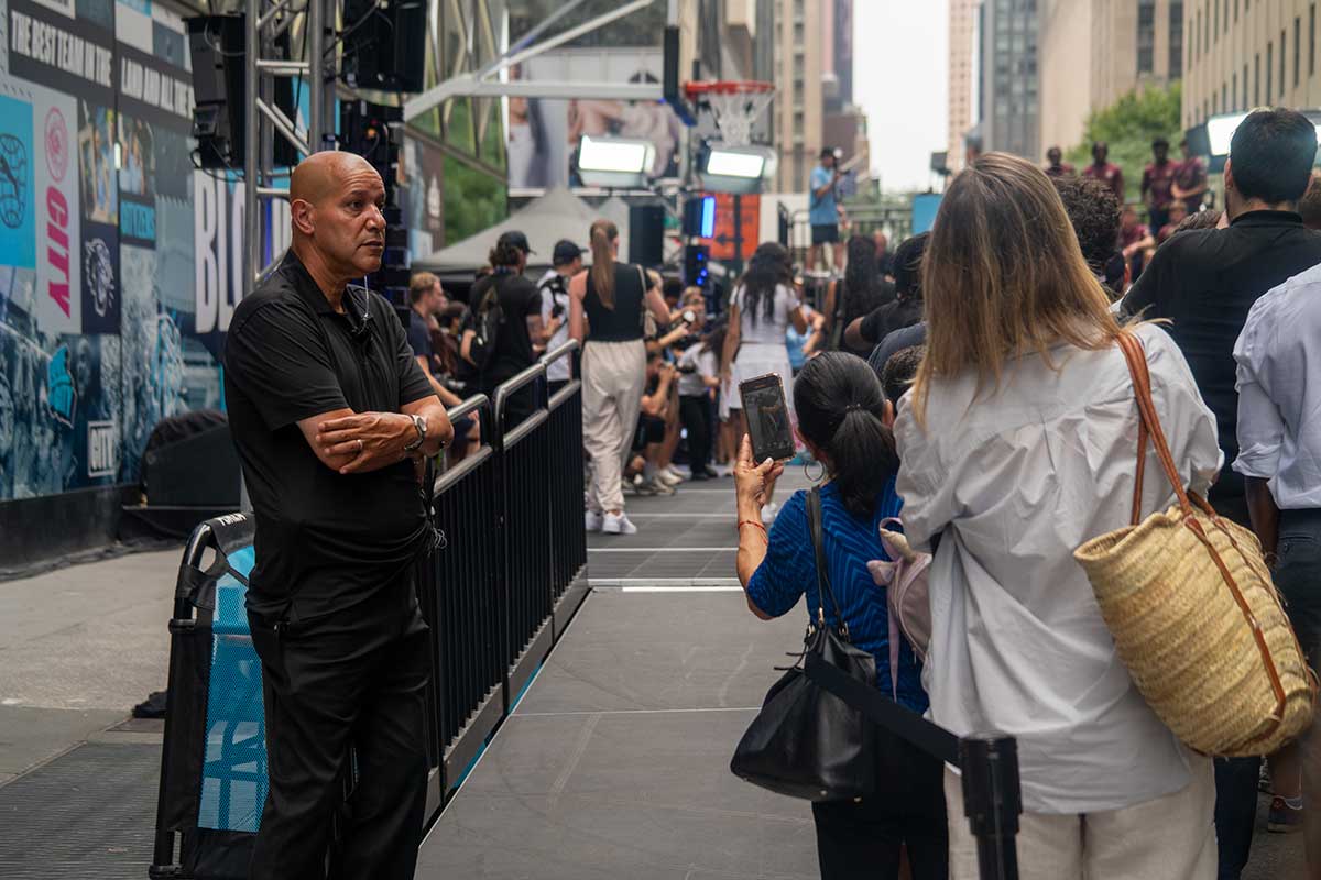 Security guard on duty at an event in New York City